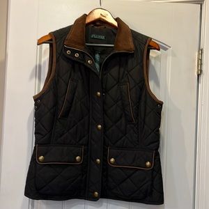 Lauren by Ralph Lauren Black quilted vest size medium